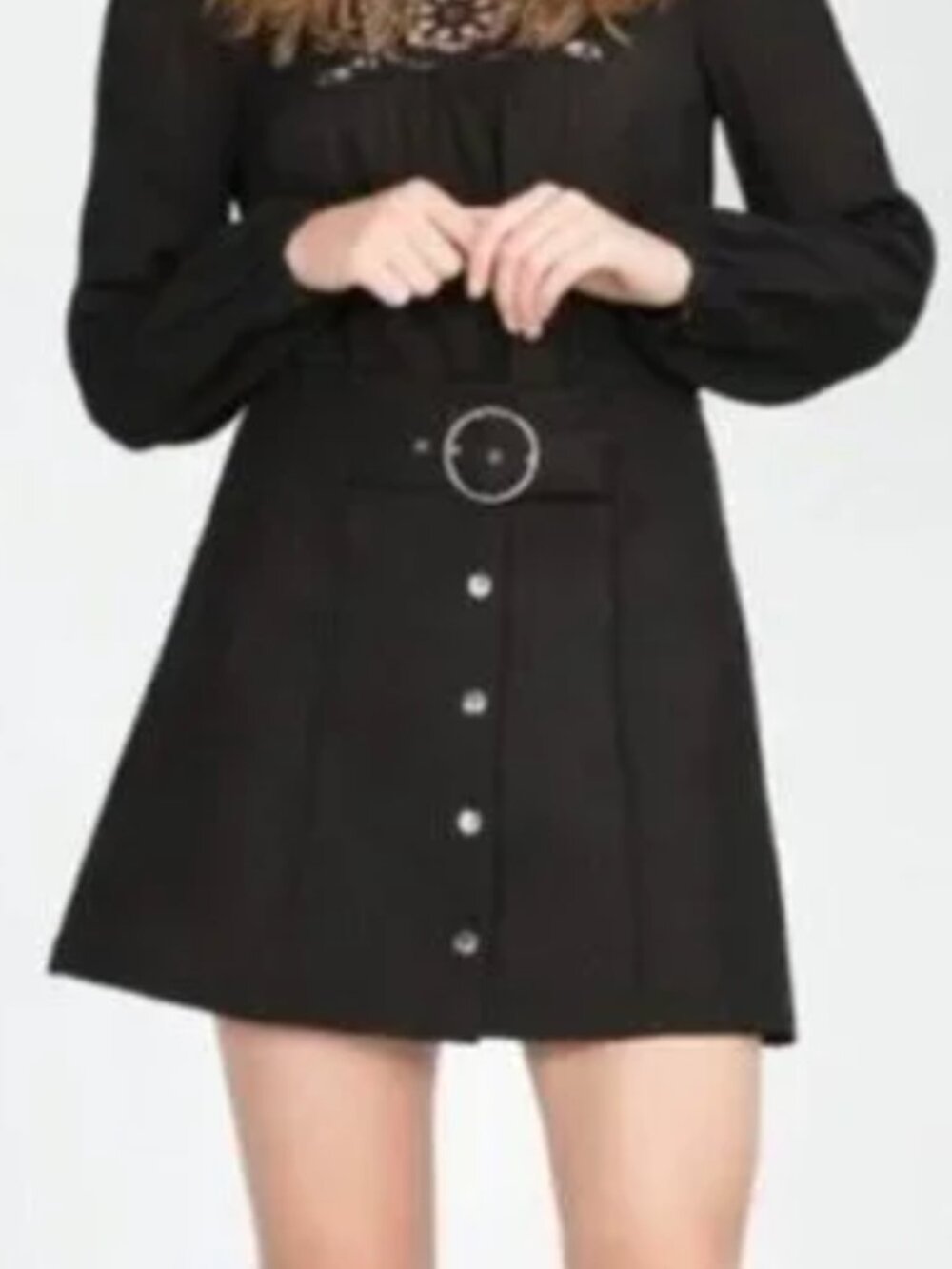 Zara Black A-Line Mini Skirt for Work